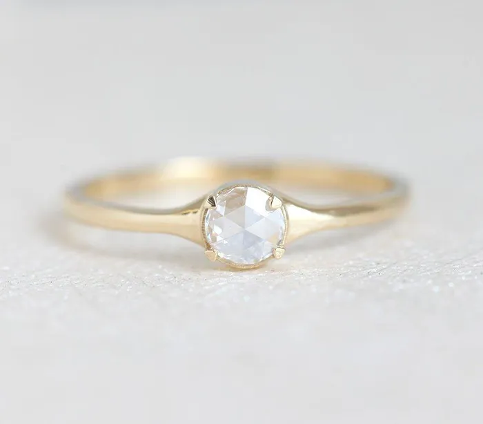 Rings Solitaire Rose Cut Diamond Ring Diamond Ring Capucinne