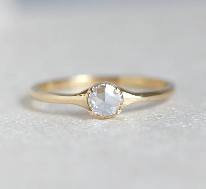 Rings Solitaire Rose Cut Diamond Ring Diamond Ring Capucinne