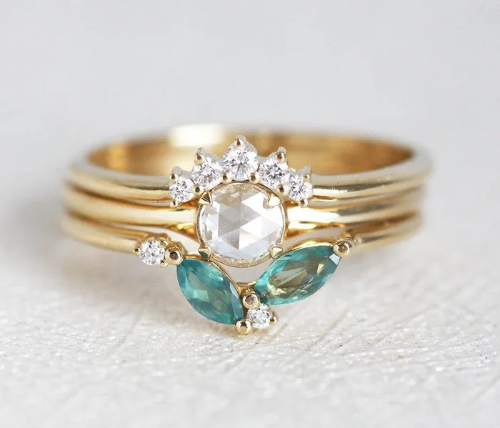 Rings Solitaire Rose Cut Diamond Ring Diamond Ring Capucinne