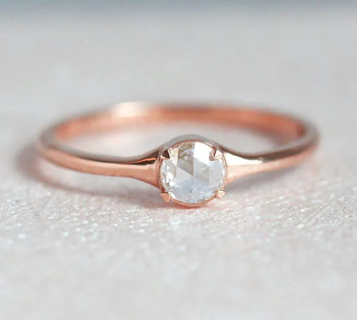 Rings Solitaire Rose Cut Diamond Ring Diamond Ring Capucinne