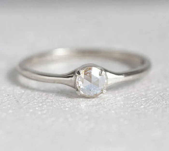 Rings Solitaire Rose Cut Diamond Ring Diamond Ring Capucinne