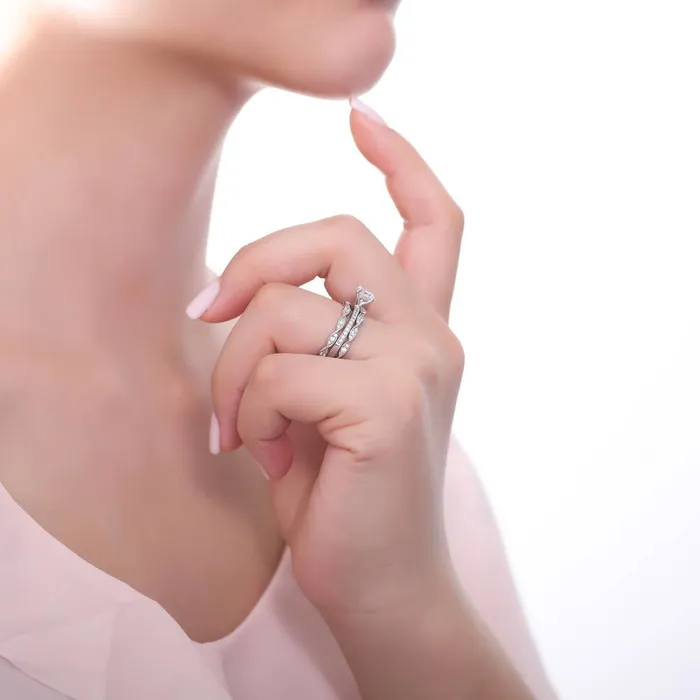 Rings Solitaire Woven 1ct CZ Ring Set in Sterling Silver BERRICLE