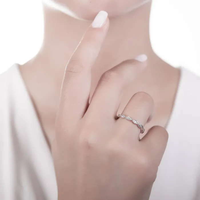 Rings Solitaire Woven 1ct CZ Ring Set in Sterling Silver BERRICLE