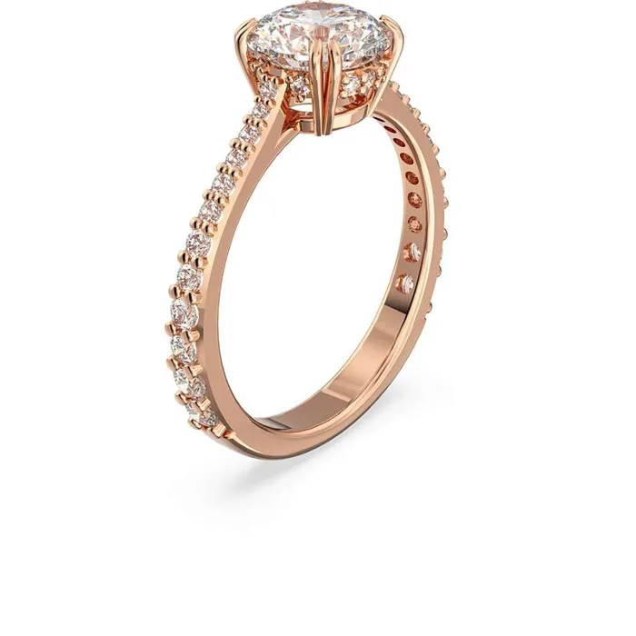 Rings Swarovski Swarovski Constella Cocktail Ring Princess cut Pav White Rose goldtone plated 60 Rings Swarovski Swarovski Constella Cocktail Ring Princess cut Pav White Rose goldtone plated 60