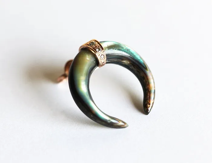 Single Earring Abalone Shell Earring Capucinne Earrings