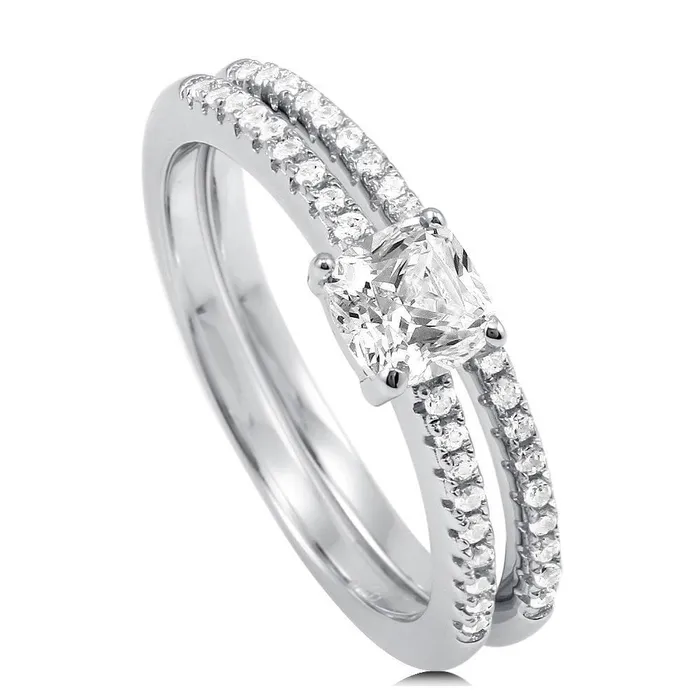 Solitaire 06ct Cushion CZ Ring Set in Sterling Silver BERRICLE Rings