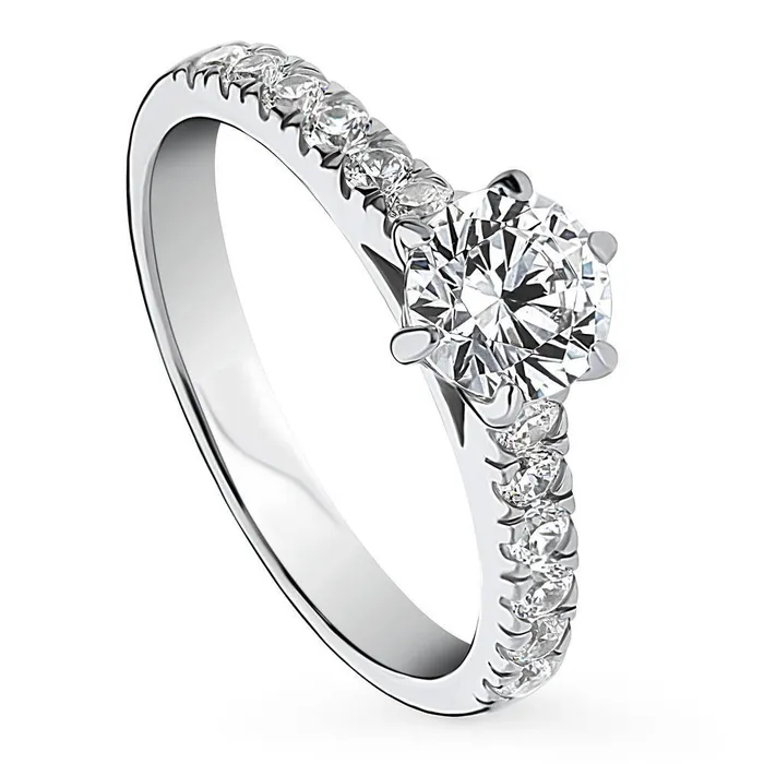 Solitaire 08ct CZ Ring in Sterling Silver BERRICLE Rings
