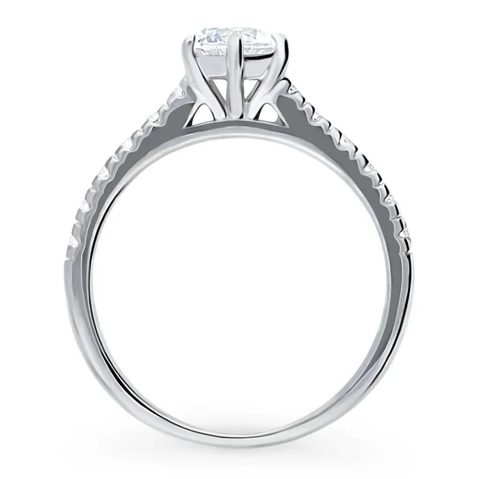 Solitaire 08ct CZ Ring in Sterling Silver BERRICLE Rings