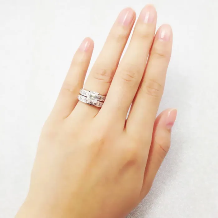 Solitaire 16ct Asscher CZ Ring Set in Sterling Silver BERRICLE Rings