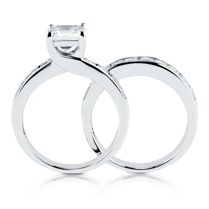Solitaire 16ct Asscher CZ Ring Set in Sterling Silver BERRICLE Rings