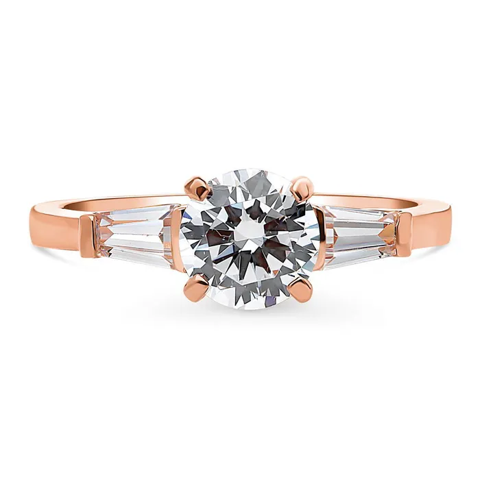 Solitaire 1ct CZ Ring in Rose Gold Plated Sterling Silver BERRICLE Rings