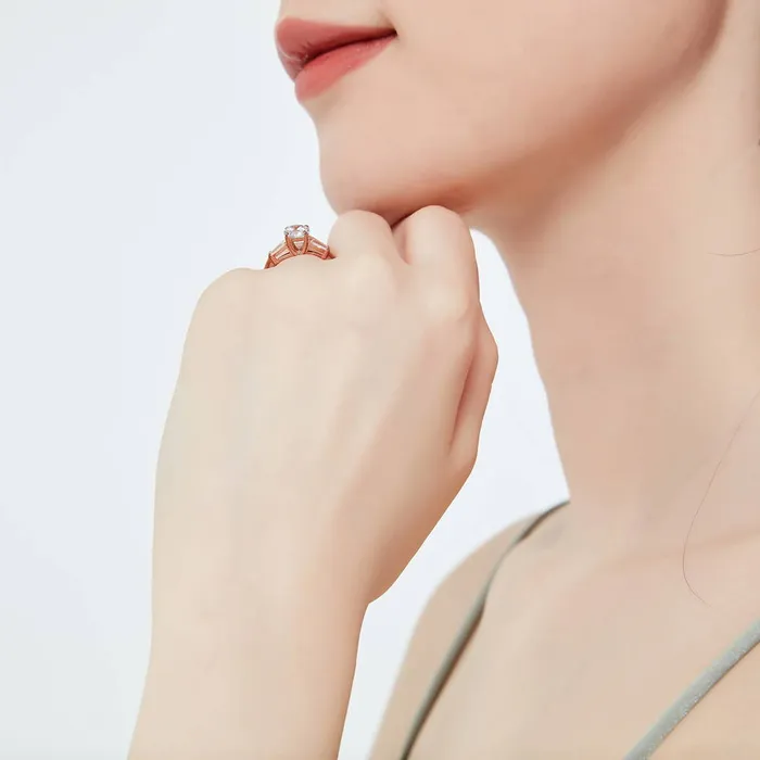 Solitaire 1ct CZ Ring in Rose Gold Plated Sterling Silver BERRICLE Rings