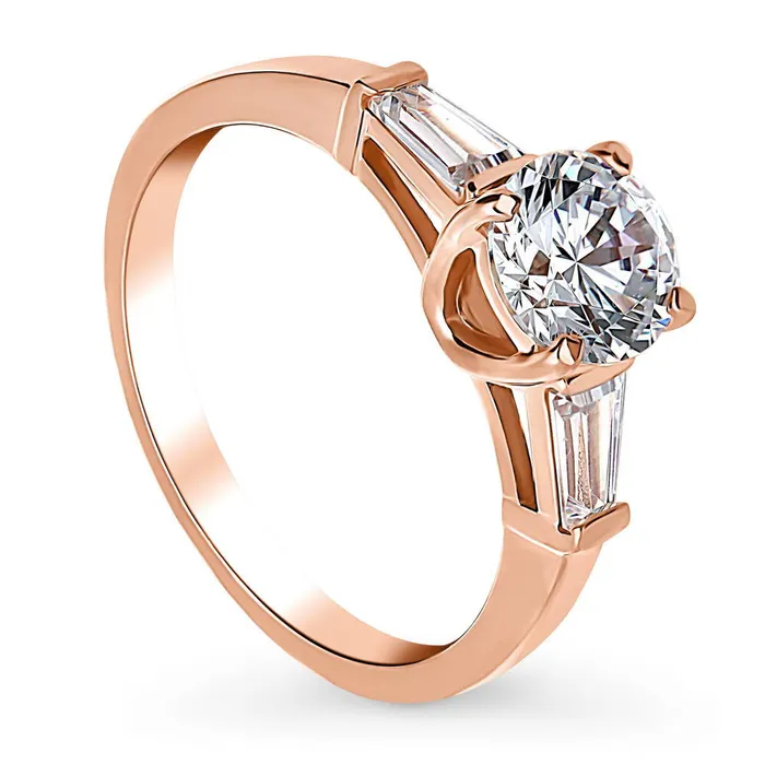 Solitaire 1ct CZ Ring in Rose Gold Plated Sterling Silver BERRICLE Rings