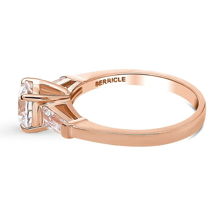 Solitaire 1ct CZ Ring in Rose Gold Plated Sterling Silver BERRICLE Rings