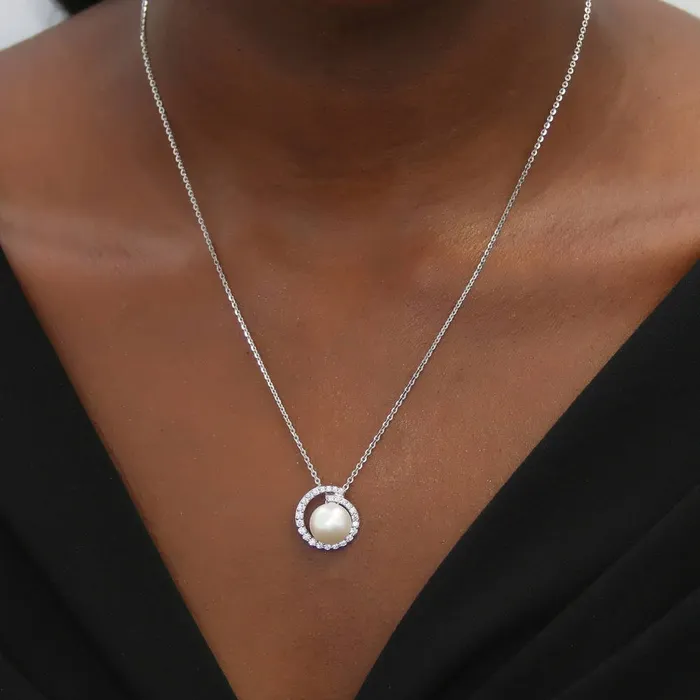 Solitaire Button Cultured Pearl Set in Sterling Silver BERRICLE Earrings