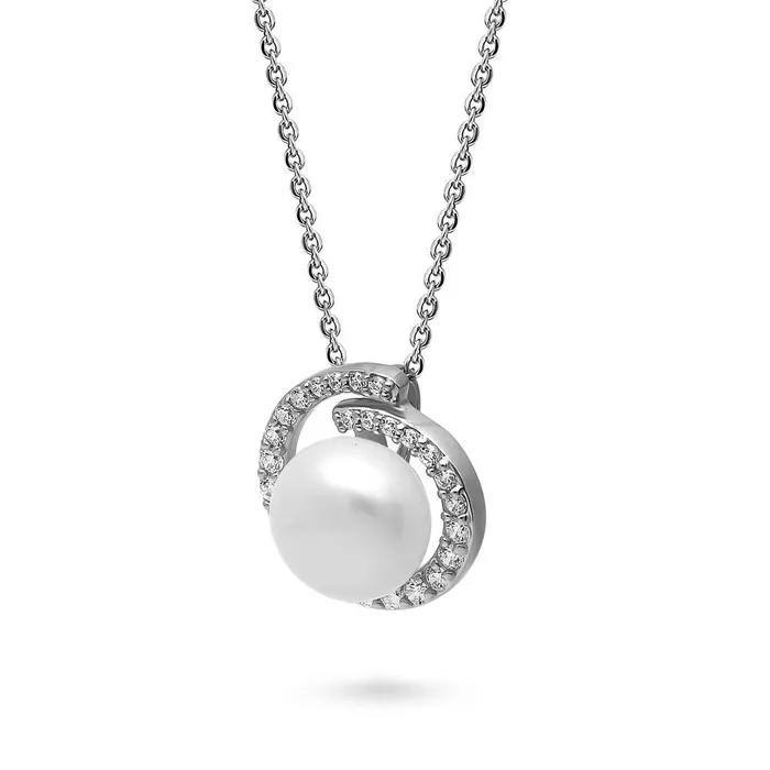 Solitaire Button Cultured Pearl Set in Sterling Silver BERRICLE Earrings
