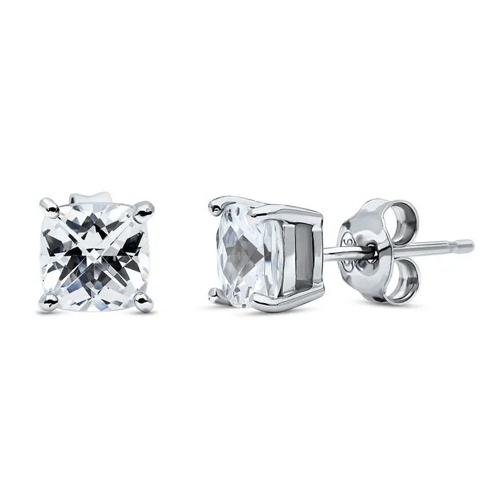 Solitaire CZ Stud Earrings in Sterling Silver 25ct BERRICLE Earrings