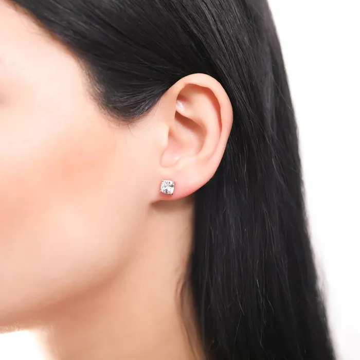 Solitaire CZ Stud Earrings in Sterling Silver 25ct BERRICLE Earrings