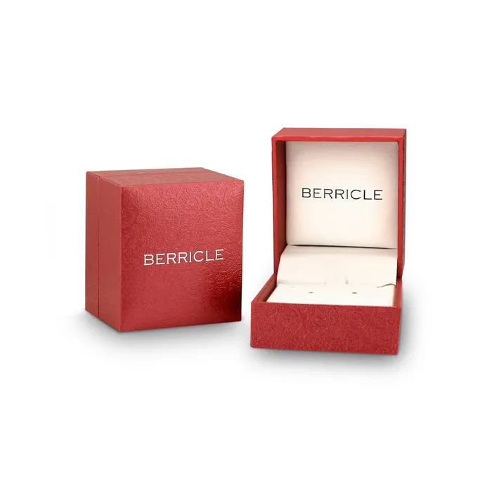 Solitaire Heart Red Heart CZ Necklace in Sterling Silver 07ct BERRICLE Necklaces