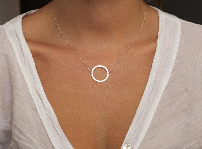 Sterling Silver Karma Necklace With Infinity Circle Capucinne Necklaces