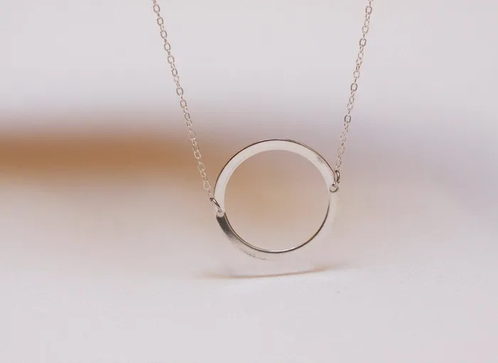 Sterling Silver Karma Necklace With Infinity Circle Capucinne Necklaces