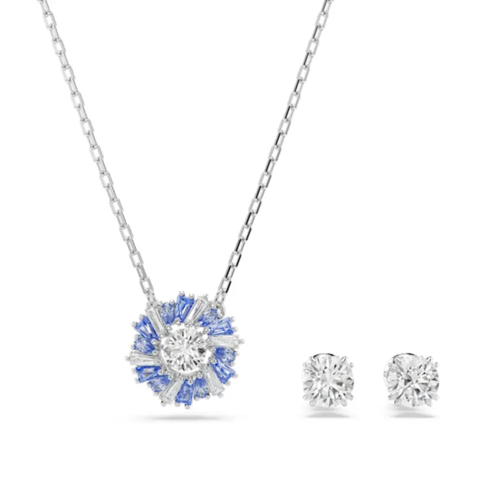 Swarovski Earrings Swarovski Idyllia Set Necklace and Earrings Mixed cuts Flower Blue Rhodium plated Swarovski Earrings Swarovski Idyllia Set Necklace and Earrings Mixed cuts Flower Blue Rhodium plated