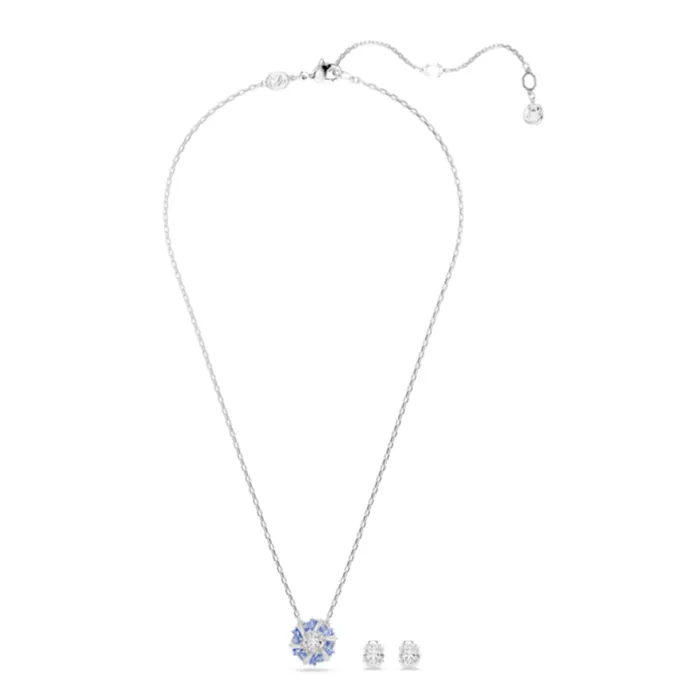 Swarovski Earrings Swarovski Idyllia Set Necklace and Earrings Mixed cuts Flower Blue Rhodium plated Swarovski Earrings Swarovski Idyllia Set Necklace and Earrings Mixed cuts Flower Blue Rhodium plated