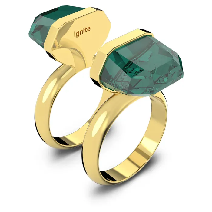 Swarovski Rings Swarovski Lucent Ring Magneticic Green Goldtone plated 50