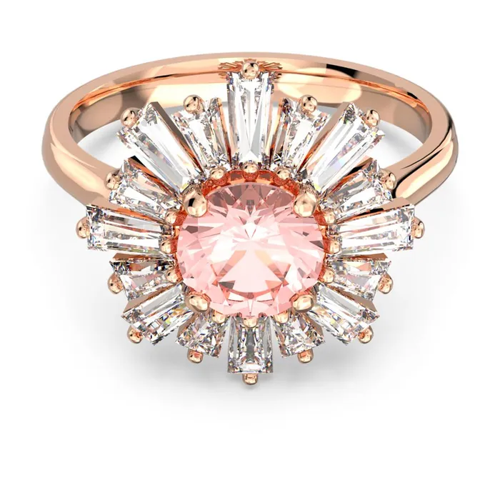Swarovski Rings Swarovski Sunshine Ring Pink Rose goldtone plated 55 Swarovski Rings Swarovski Sunshine Ring Pink Rose goldtone plated 55