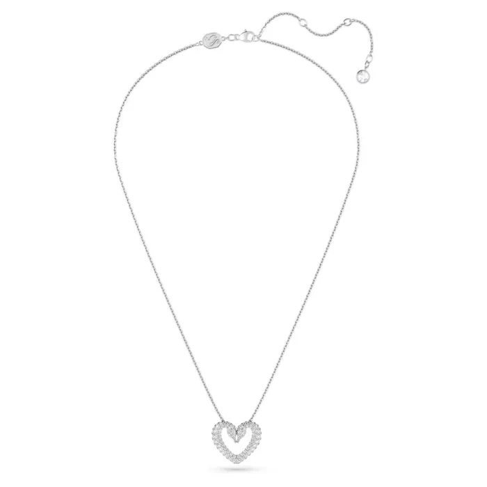 Swarovski Swarovski Una Necklace with Pendant Heart Small White Rhodium plated Necklaces Swarovski Swarovski Una Necklace with Pendant Heart Small White Rhodium plated Necklaces