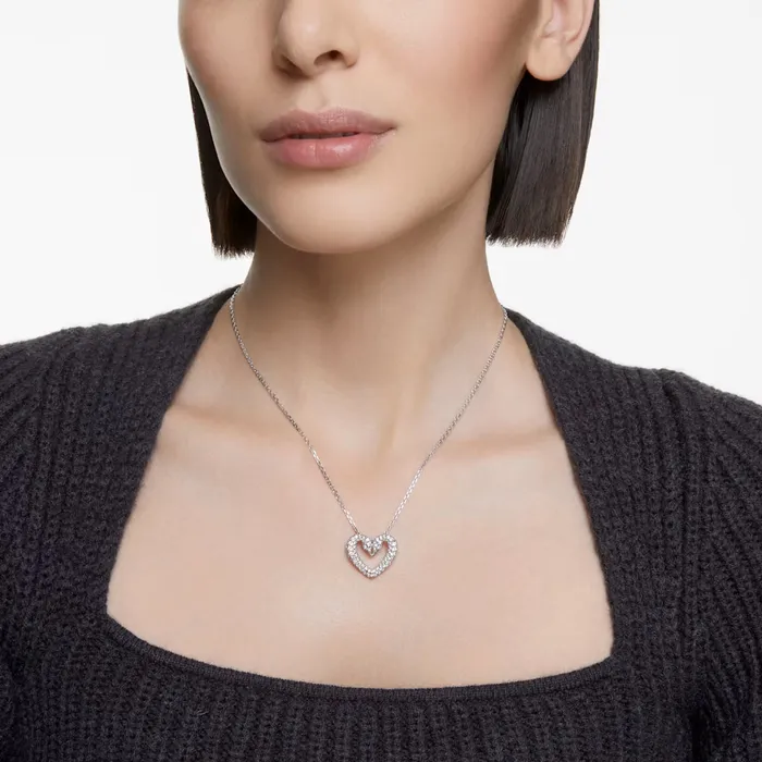 Swarovski Swarovski Una Necklace with Pendant Heart Small White Rhodium plated Necklaces Swarovski Swarovski Una Necklace with Pendant Heart Small White Rhodium plated Necklaces