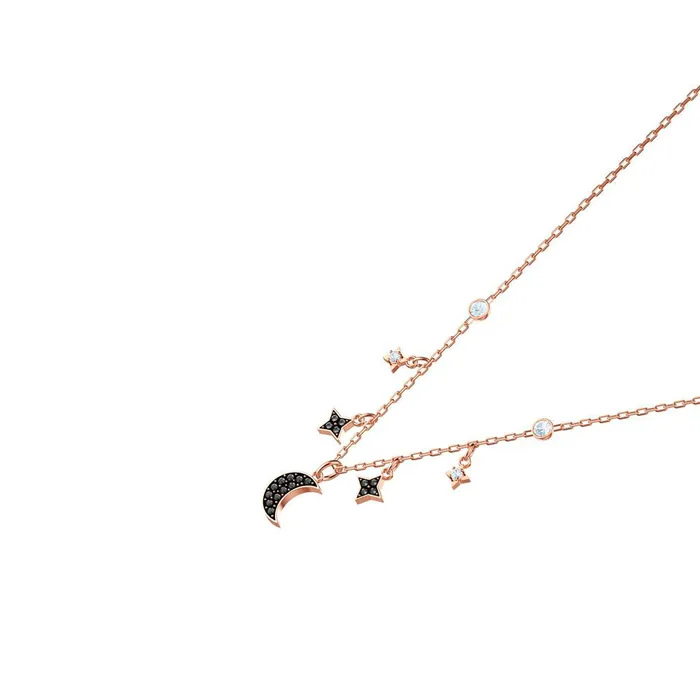 Swarovski Symbolic Moon Necklace Black RoseGold Tone Plated Swarovski Necklaces