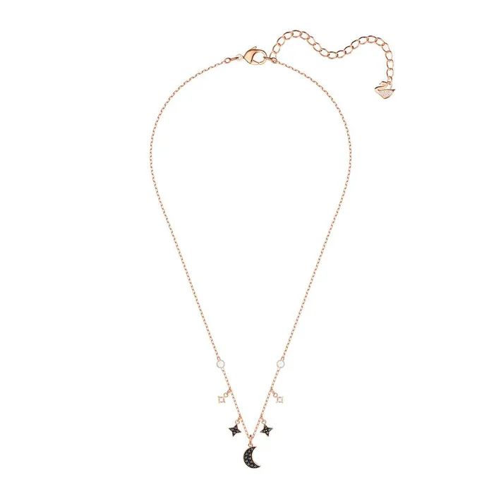 Swarovski Symbolic Moon Necklace Black RoseGold Tone Plated Swarovski Necklaces