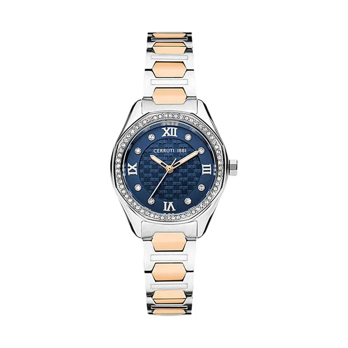 Watches Cerruti 1881 BRETAGNA Womens Navy Blue Dial SilverRose Gold Watch Cerruti Watches Cerruti 1881 BRETAGNA Womens Navy Blue Dial SilverRose Gold Watch Cerruti