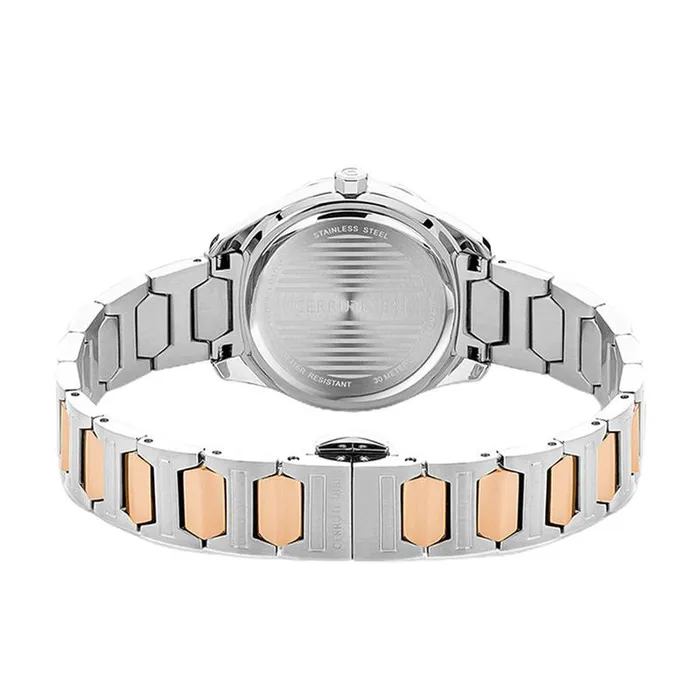 Watches Cerruti 1881 BRETAGNA Womens Navy Blue Dial SilverRose Gold Watch Cerruti