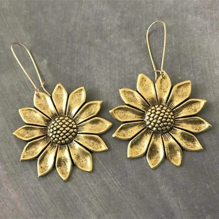wickedafstore Earrings Boho Sunflower Drop Earrings