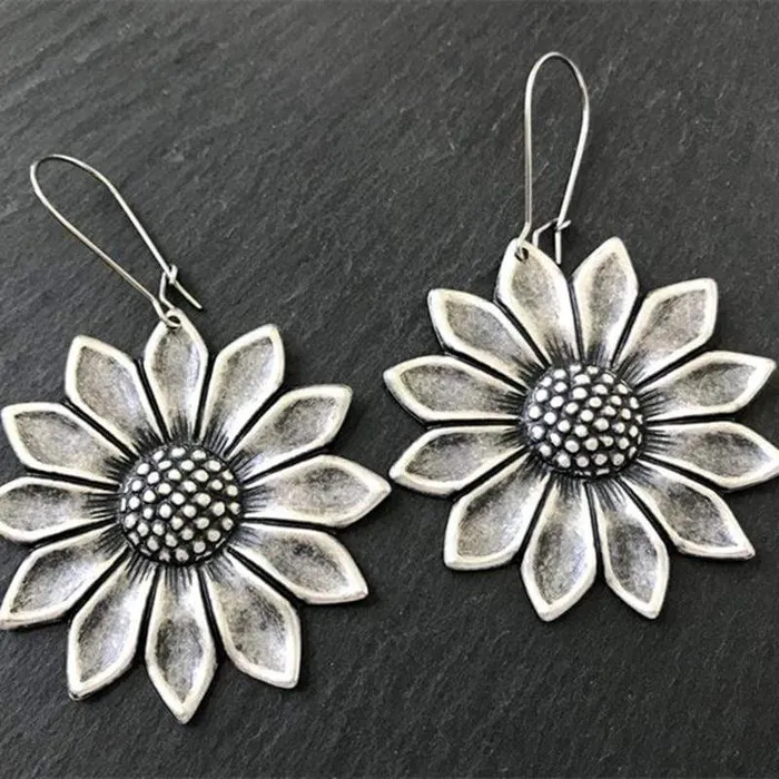wickedafstore Earrings Boho Sunflower Drop Earrings