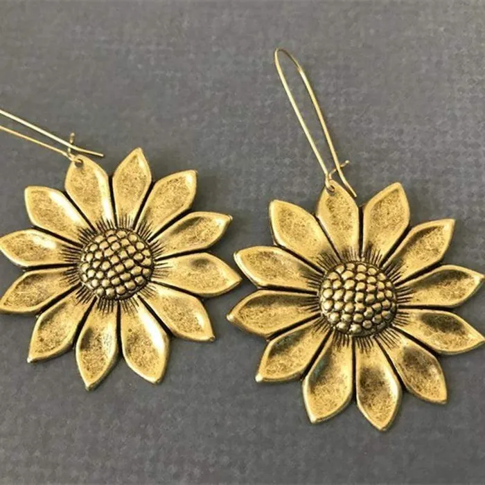 wickedafstore Earrings Boho Sunflower Drop Earrings