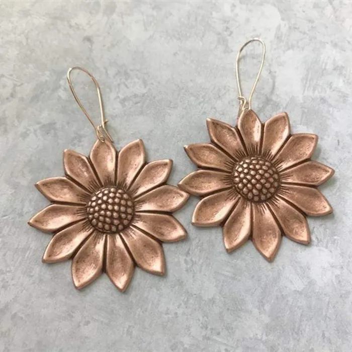 wickedafstore Earrings Boho Sunflower Drop Earrings