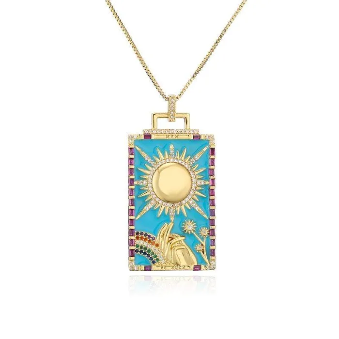 wickedafstore Necklaces Geometric Sun Necklace