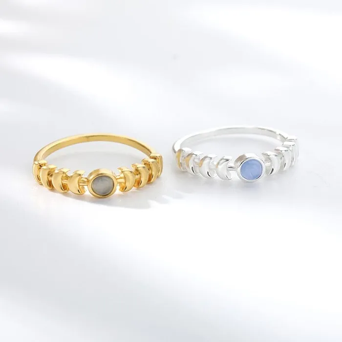 wickedafstore Rings Opal Crescent Moon Ring