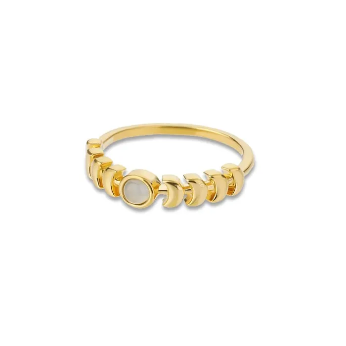 wickedafstore Rings Opal Crescent Moon Ring
